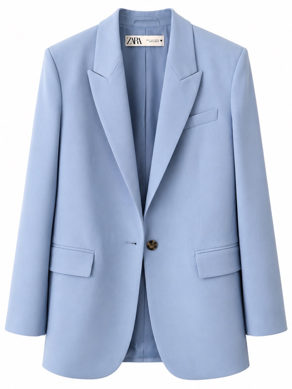 Zara Blazer Light Blue Oversized Workwear Office Chic Size S